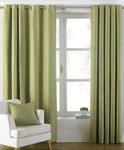 Riva Paoletti Atlantic Ringtop Eyelet Curtains (Pair) - Green - Woven Twill Fabric - Ready Made - 100% Polyester - 229cm width x 229cm drop (90″ x 90″ inches) - Designed in the UK