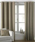 Riva Paoletti Atlantic Ringtop Eyelet Curtains (Pair) - Latte Brown - Woven Twill Fabric - Ready Made - 100% Polyester - 168cm width x 229cm drop (66″ x 90″ inches) - Designed in the UK