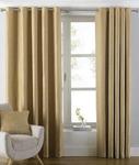 Riva Paoletti Atlantic Ringtop Eyelet Curtains (Pair) - Ochre Yellow - Woven Twill Fabric - Ready Made - 100% Polyester - 168cm width x 137cm drop (66″ x 54″ inches) - Designed in the UK