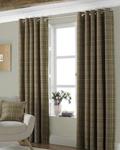 Riva Paoletti Aviemore Eyelet Curtains, Brown, 66 x 90 (168 x 229 cm), Fabric, Thistle