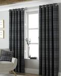 Riva Paoletti Aviemore Eyelet Curtains, Grey, 46 x 54 (117 x 137 cm), Polyester,