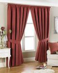 Riva Paoletti Devere Burgundy Pencil Pleat Curtains, 90 x 90 (229 x 229 cm), Polyester, Red