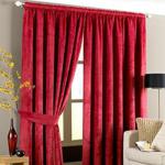 Riva Paoletti Imperial Red Pencil Pleat Curtains 90 cm x 90 cm (229 x 229 cm), Polyester, 90 x 90