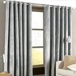 Riva Paoletti Imperial Silver Eyelet Curtains 90 cm x 90 cm (229 x 229 cm), Polyester, 90 x 90