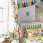 Riva Paoletti Kids Dinosaur Pencil Pleat Curtains (Pair) - Green and White - Matching Tiebacks - Machine Washable - 168cm width x 183cm drop (66″ x 72″ inches) - Designed in the UK