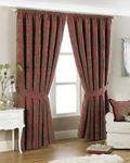 Riva Paoletti Renaissance Burgundy Pencil Pleat Curtains 90 cm x 90 cm (229 x 229 cm), Polyester, 90 x 90