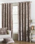 Riva Paoletti Verona Ringtop Eyelet Curtains (Pair) - Oyster Beige - Velvet Feel - Crushed Velvet Look - Ready Made - 100% Polyester - 168cm width x 229cm drop (66″ x 90″ inches) - Designed in the UK