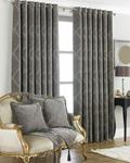 Riva Paoletti Winchester Ringtop Eyelet Curtains (Pair) - Mocha Brown - Traditional Diamond Jacquard - Ready Made - Room Darkening - 100% Polyester - 168cm width x 183cm drop (66″ x 72″ inches)