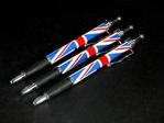 Rollerball Pens with Union Jack Design, Set of 3 Pens, London Souvenir Collectable