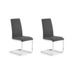 Roma Set of 2 Dining Chairs Grey Linen Grey