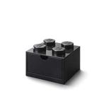 Room Copenhagen 40201733 Lego Desk Drawer 4 Knobs, Black, Small