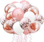 Rose Gold Party Balloons, 30pcs Confetti Latex Balloons White Party Balloons for Party Wedding Birthday Graduation Decorations(Rose Gold, White, 12 inch)