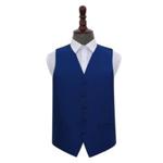 Royal Blue Solid Check Wedding Waistcoat 46'