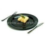 SABERT-BEPULP Round Plate 23 cm Rigid Plastic Black Pack of 20