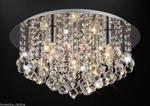 SALE Flush Ceiling Light In Chrome With Stunning Crystal Ball Droplets 5x40w