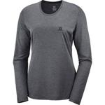 SALOMON Agile Ls Tee W Ebony/bk/heather - Trail running t-shirt - Grey - taille XS