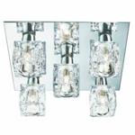 Searchlight 2275-5 ″Cool Ice″ 5-Light Flush Ceiling Pendant Glass & Chrome