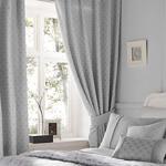 Serene Nouveau Fan-Jacquard Pair of Pencil Pleat Curtains with Tie-Backs, Silver, 66″ Width x 72″ Drop (168 x 183cm)