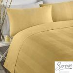 Serene - Waffle Stripe - Easy Care Duvet Cover Set - Single Bed Size in Ochre