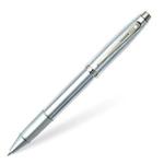 Sheaffer 100 - refillable rollerball pen, brushed chrome, plated nickel trim