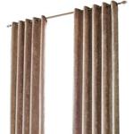 Sienna Crushed Velvet Eyelet Ring Top Pair of Fully Lined Curtains - Natural 66' x 54'