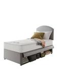 Silentnight Silentnight Maxi Store Divan Bed Set with Kids Sprung Mattress and Headboard - Grey, Grey Grey