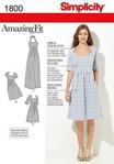 Simplicity 1800Women's & Plus Size Amazing Fit Dresses, Paper, White, BB (20W-28W)