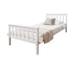 Single Bed in White 3ft Single Bed Wooden Frame WHITE -