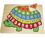 Small Foot Design Wooden ABC Letter and Numbers Turtle Puzzle