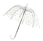 SMATI Clear Dome - Stick Umbrella Colorful dots for Woman - Windproof (Silver)