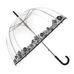 SMATI Umbrella Clear Dome See Through Transparent Birdcage Stick (Flower Theme)