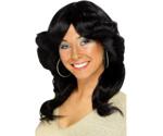 Smiffy's 70s Flick Wig, Long, Black