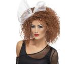 Smiffy's 80s curly brown adult wig with white ribbon