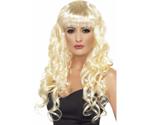 Smiffy's Blonde curly bangs adult long wig