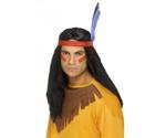 Smiffy's Long indian wig with feather adult