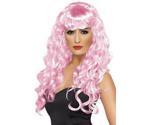 Smiffy's Pink wig with bangs and curls