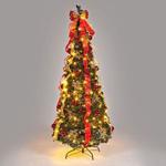 Snowtime 6ft Pre-Decorated Pop-Up Christmas Tree with Warm White LEDs