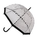 SOAKE Automatic Clear Dome Quality 32″ Umbrella - White Polka Dot Brolly Unisex