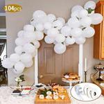 specool Pear White Balloon Garland Arch Kit, 104pcs Latex Balloons White Party Balloons Perfect for Wedding Bridal Shower Barbie Party, Party Supplies