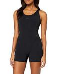 Speedo Women's Essential Endurance Legsuit Swimming Costume for Women, Black/Grey, 40 (UK 18)