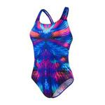 Speedo Women's Mirageshine Placement Digi Powerback Swimsuit, Mirage Shine/Windsor Blue, 34 (12 UK)