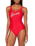 Speedo Women's Shoshin U-Back Swimsuit, Red, 40 (UK 18)