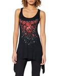 Spiral Direct Women's Blood Rose-Goth Bottom Camisole Dress, Black (Black 001), 24 (Size:XXL)