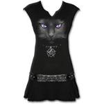 Spiral Direct Women's Cat-Stud Waist Mini Dress, Black (Black 001), 12 (Size:M)