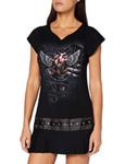 Spiral Direct Women's Steam Punk Ripped-Stud Waist Mini Dress, Black (Black 001), 20 (Size:XL)