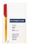 Staedtler Stick 430 F-2CP5 Ballpoint Pen Fine Ballpoint Pen Fine - Red (Pack of 50)