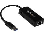 StarTech USB 3.0 to Gigabit Ethernet Adapter NIC w/ USB Port Black