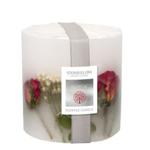 Stoneglow Flowers Pillar Candle - RED ROSE