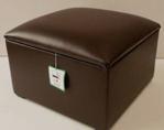 STORAGE BOX / POUFFE / FOOTSTOOL BROWN FAUX LEATHER