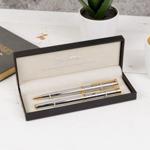 Stratton Roller Ball & Ballpoint Pen Set - Silver & Gold - Stratton